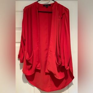 Sweet Rain Red lightweight blazer style top